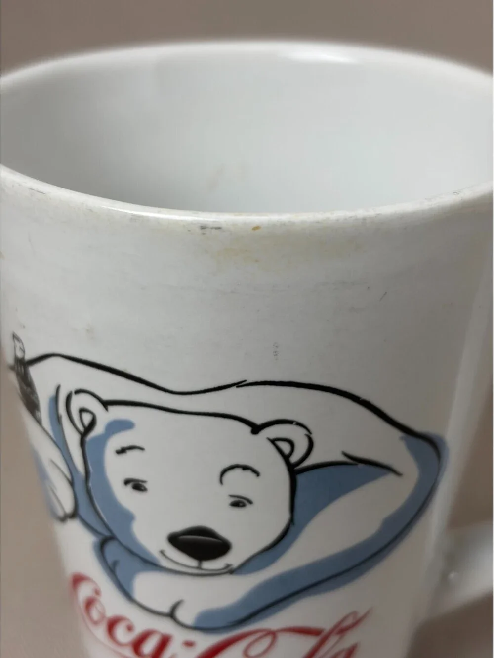 Vintage 2003 Coca Cola Polar Bear Coffee Mug Gibson Ceramic Latte Cup 4.75 in